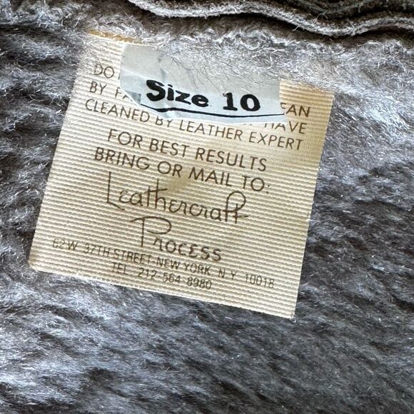 VTG 70’s Penny Lane Almost Famous Suede Shearling Wrap Trench Coat - Picture 10 of 10